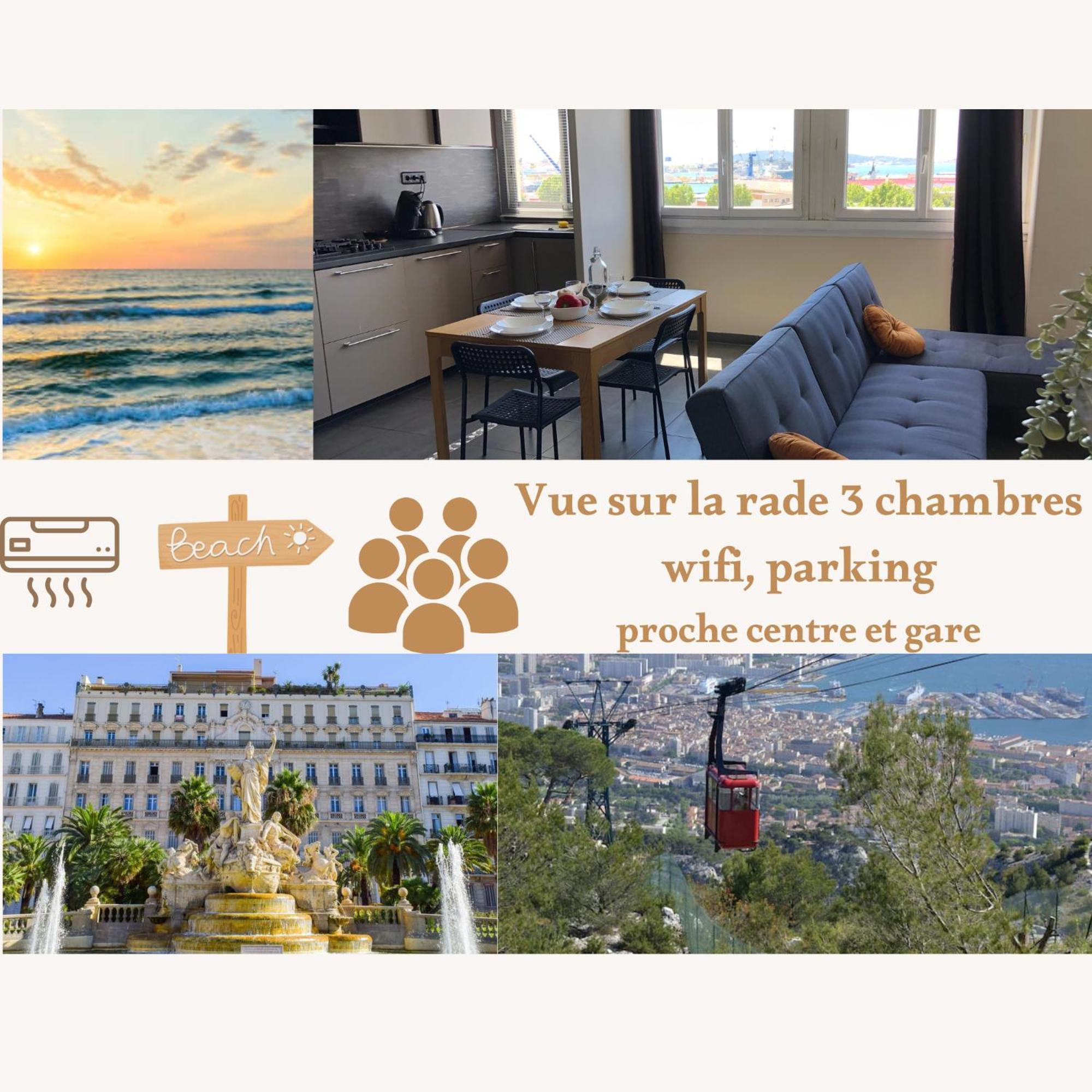 Tout Confort Toulon Centre Appartement 3 Chambres, Vue Sur La Rade Bagian luar foto